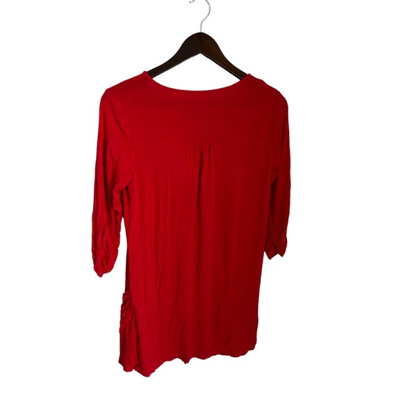 LOGO By Lori Goldstein XL A230417 Pink 3/4 Sleeve Knit Top With Rushed Pockets S - Picture 1 of 2